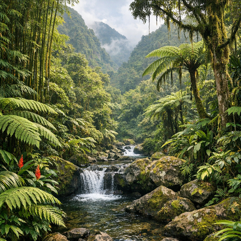 Foret humide de Bebour Belouve a La Reunion